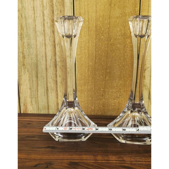 Vintage Pair of Clear Mikasa Lead Crystal Candlesticks - Picture 3 of 6